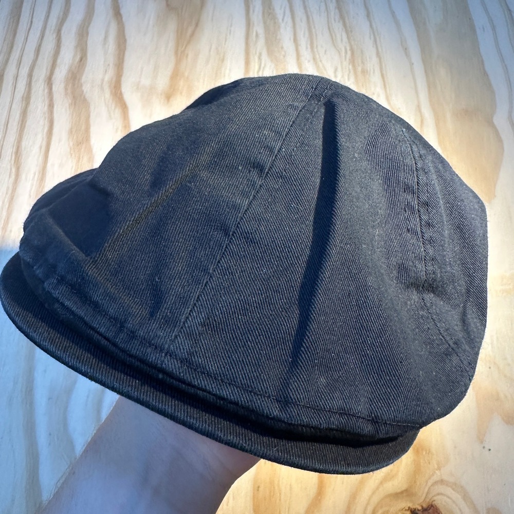 Harley-Davidson Mens Black Cotton Newsboy Flat Cap Hat Bar & Shield Logo Medium